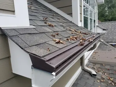 6-inch gutters custom color - Need: 400x300px image of 6-inch gutters in custom color matching home exterior