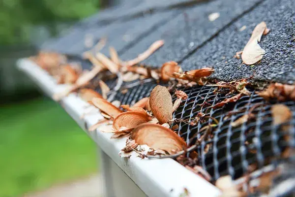 Blocked perforated gutter guard - Need: 200x150px image showing perforated guard with blocked holes