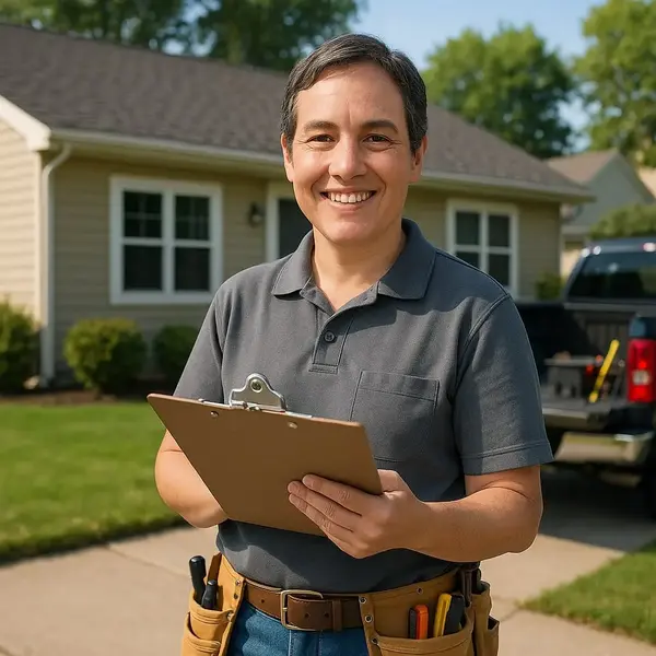 Professional consultation - Need: 600x400px image of expert conducting property assessment and measurements