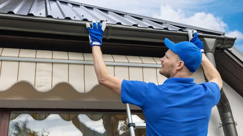 Final inspection - Need: 600x400px image of completed gutter system and customer satisfaction